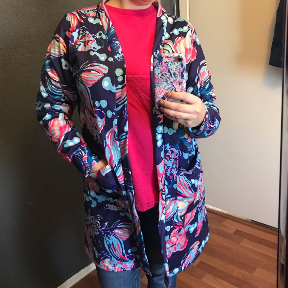 Lightweight printed cardigan